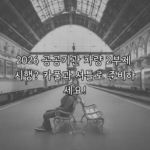 2026 공공기관 차량 2부제 시행? 카풀과 셔틀로 준비하세요!
