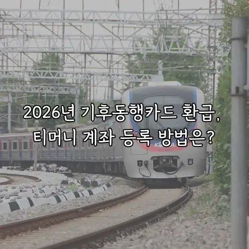 2026년 기후동행카드 환급, 티머니 계좌 등록 방법은?