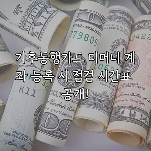 기후동행카드 티머니 계좌 등록 시 점검 시간표 공개!