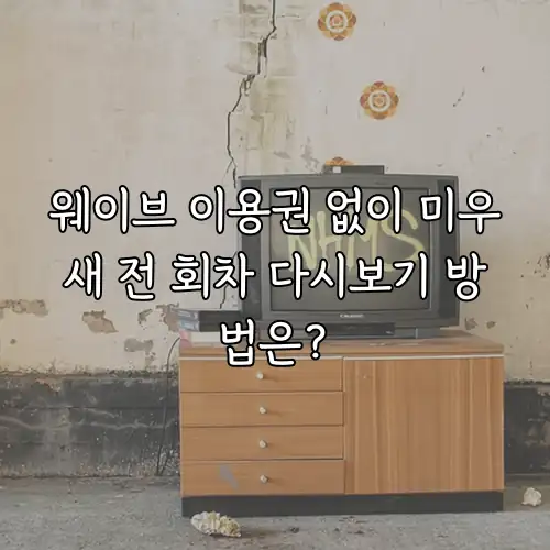 웨이브 이용권 없이 미우새 전 회차 다시보기 방법은?