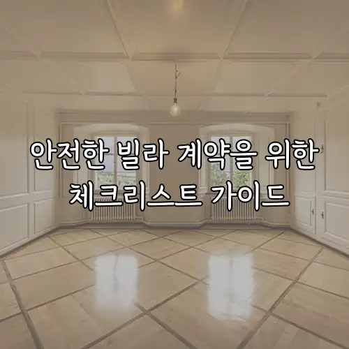 안전한 빌라 계약을 위한 체크리스트 가이드