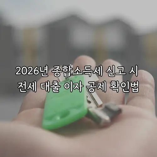 2026년 종합소득세 신고 시 전세 대출 이자 공제 확인법