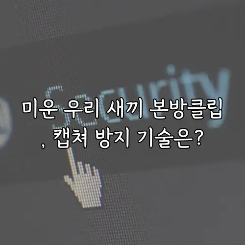 미운 우리 새끼 본방클립, 캡쳐 방지 기술은?