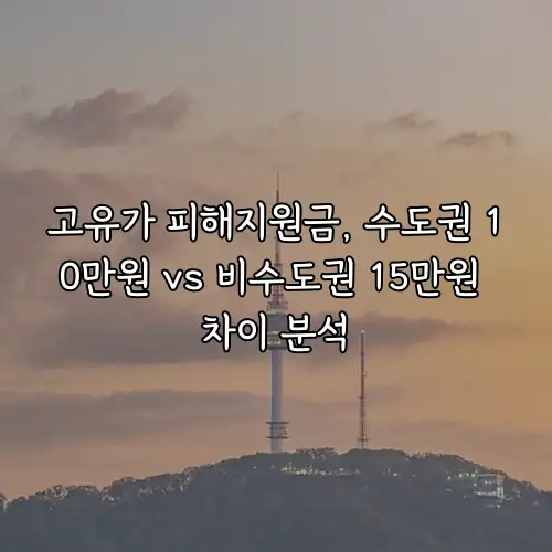 고유가 피해지원금, 수도권 10만원 vs 비수도권 15만원 차이 분석