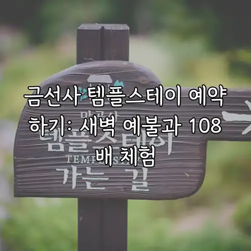 금선사 템플스테이 예약하기: 새벽 예불과 108배 체험