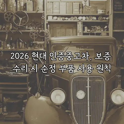2026 현대 인증중고차, 보증 수리 시 순정 부품 사용 원칙