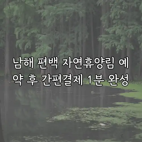 남해 편백 자연휴양림 예약 후 간편결제 1분 완성