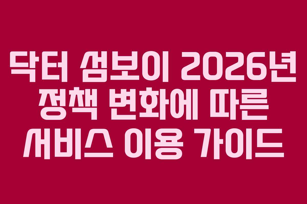 닥터-섬보이-2026년-정책-변화에-따른-서비스-이용-가이드