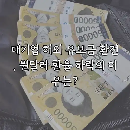 대기업 해외 유보금 환전, 원달러 환율 하락의 이유는?