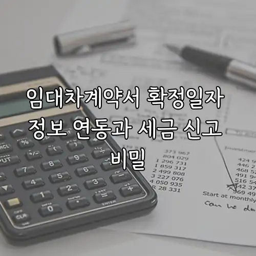 임대차계약서 확정일자 정보 연동과 세금 신고 비밀