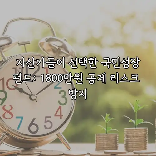 자산가들이 선택한 국민성장펀드: 1800만원 공제 리스크 방지