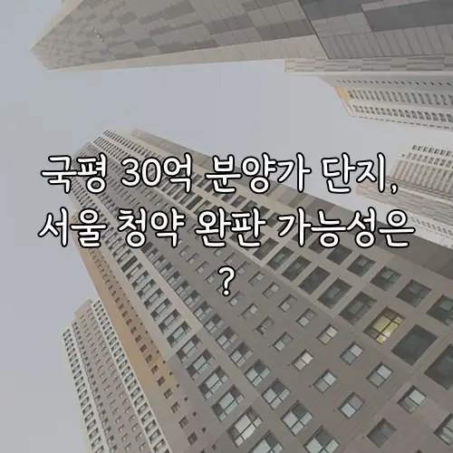 국평 30억 분양가 단지, 서울 청약 완판 가능성은?