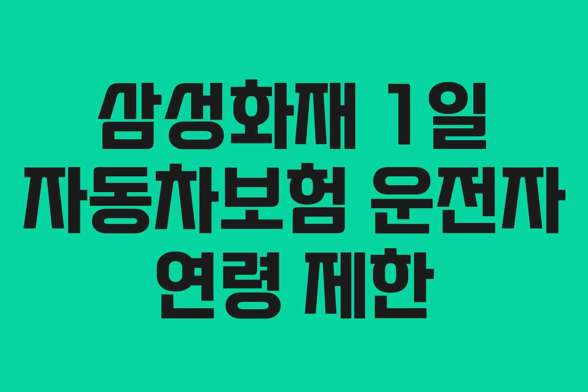 삼성화재-1일-자동차보험-운전자-연령-제한