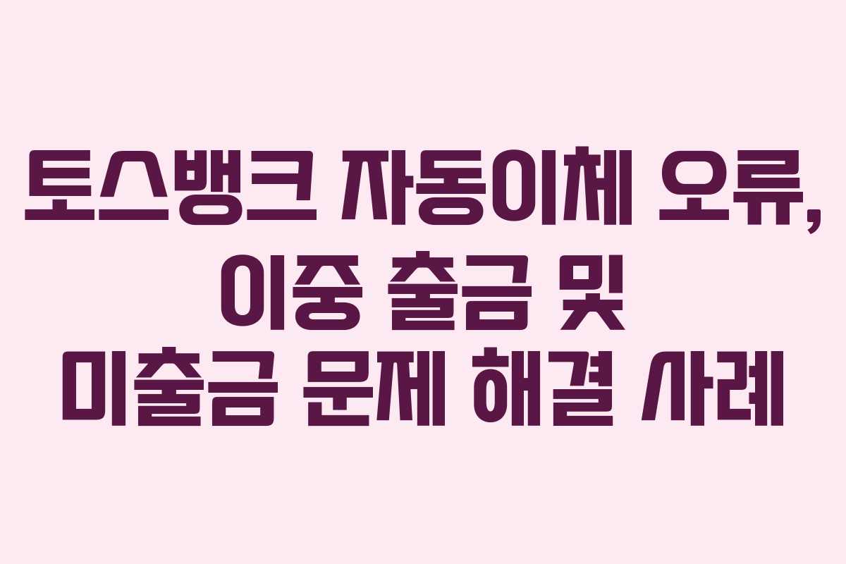 토스뱅크-자동이체-오류,-이중-출금-및-미출금-문제-해결-사례