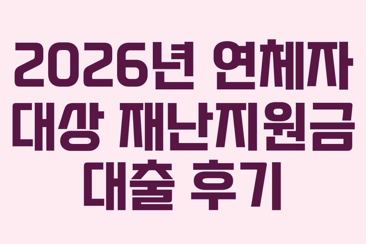 2026년-연체자-대상-재난지원금-대출-후기