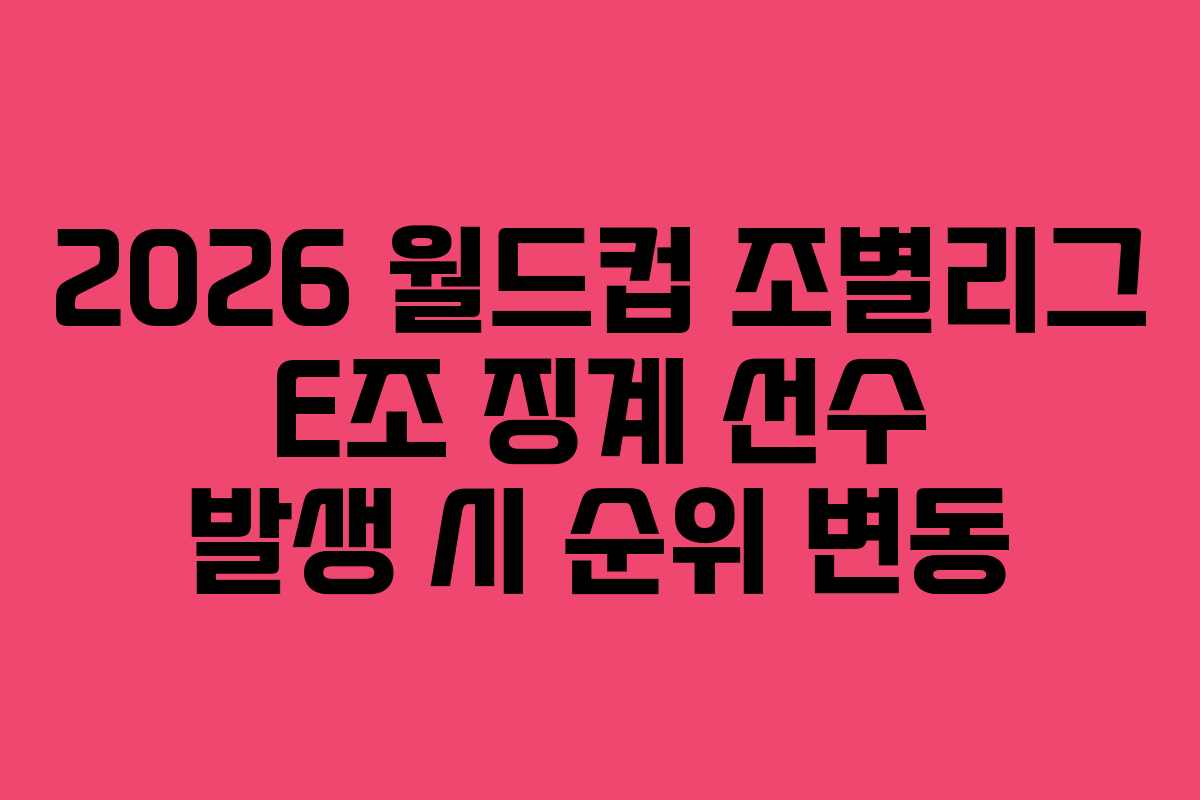 2026-월드컵-조별리그-E조-징계-선수-발생-시-순위-변동